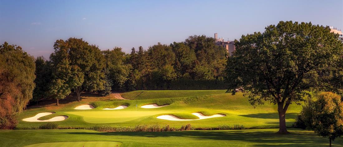 <b>Hole 13   |   Par 3   |   203 yards</b><br /> 
Another long par three, but in this case it’s downwind and downhill so take one less club. The green gets steeper as it goes from left to right, so consider left center the best target regardless of pin locations.